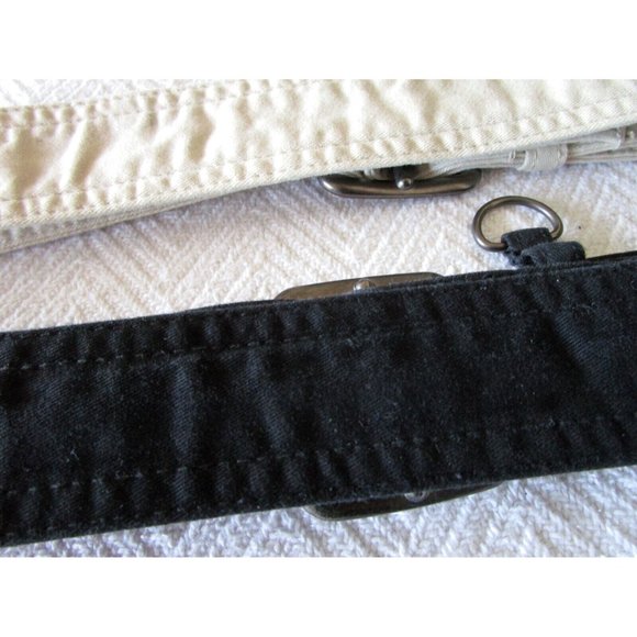 Tommy Hilfiger Women's Belts Cotton (Lot 2) - Black/Off White - Brushed Silver - Picture 3 of 15